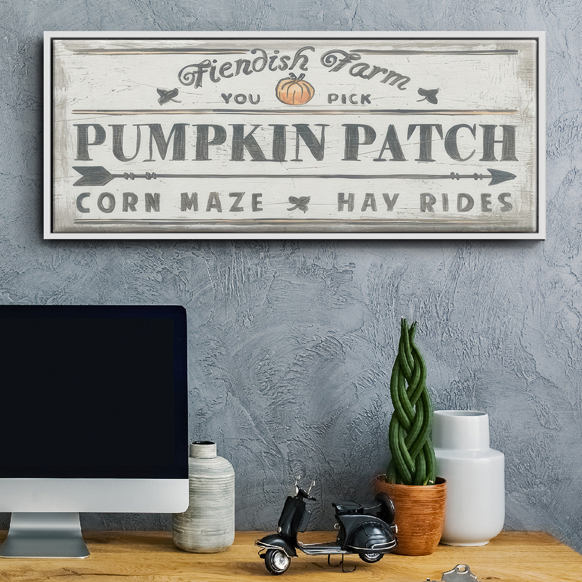 Pumpkin Patch II - Floater Framed Canvas Print