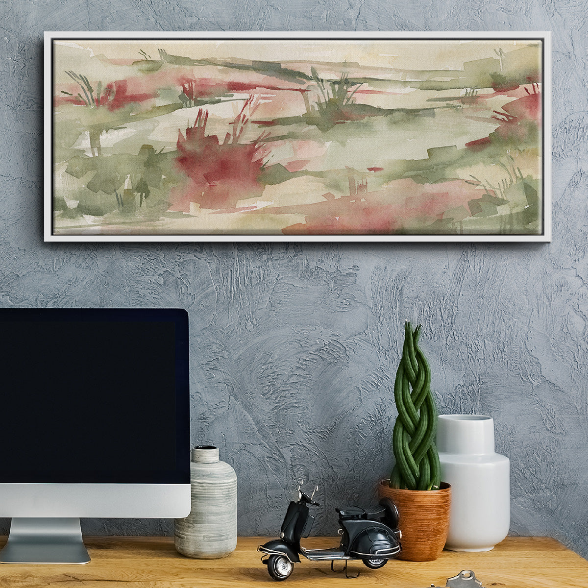 Rust Grasslands II - Floater Framed Canvas Print