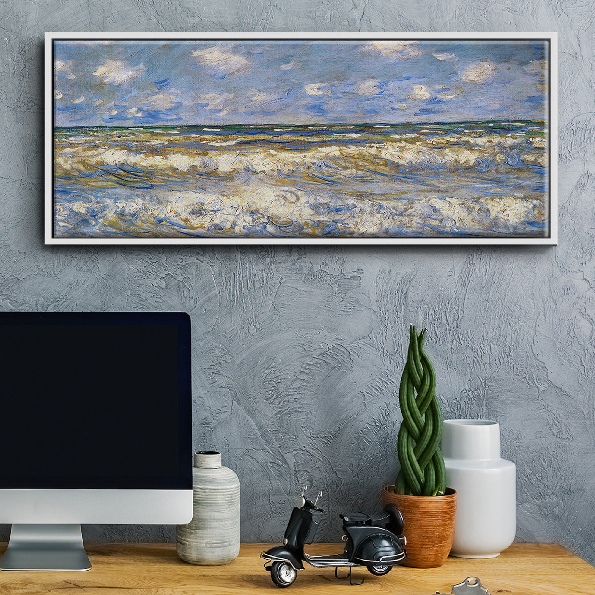 Rough Sea, 1881 - Floater Framed Canvas Print