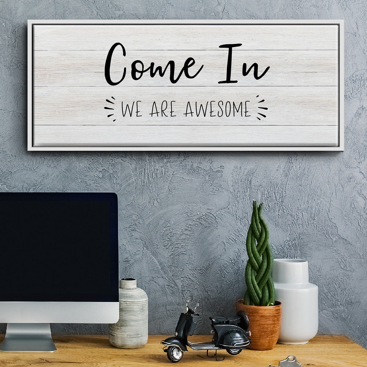 Come In - Floater Framed Canvas Print