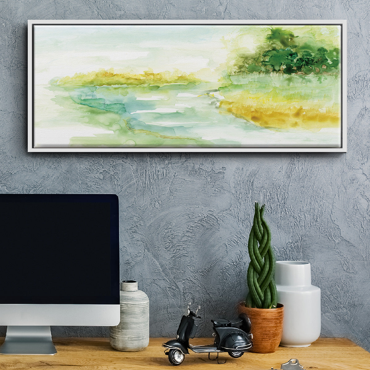 Dreamy Inlet - Floater Framed Canvas Print