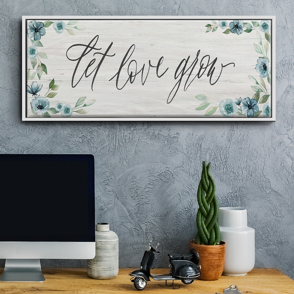 Let Love Grow - Floater Framed Canvas Print