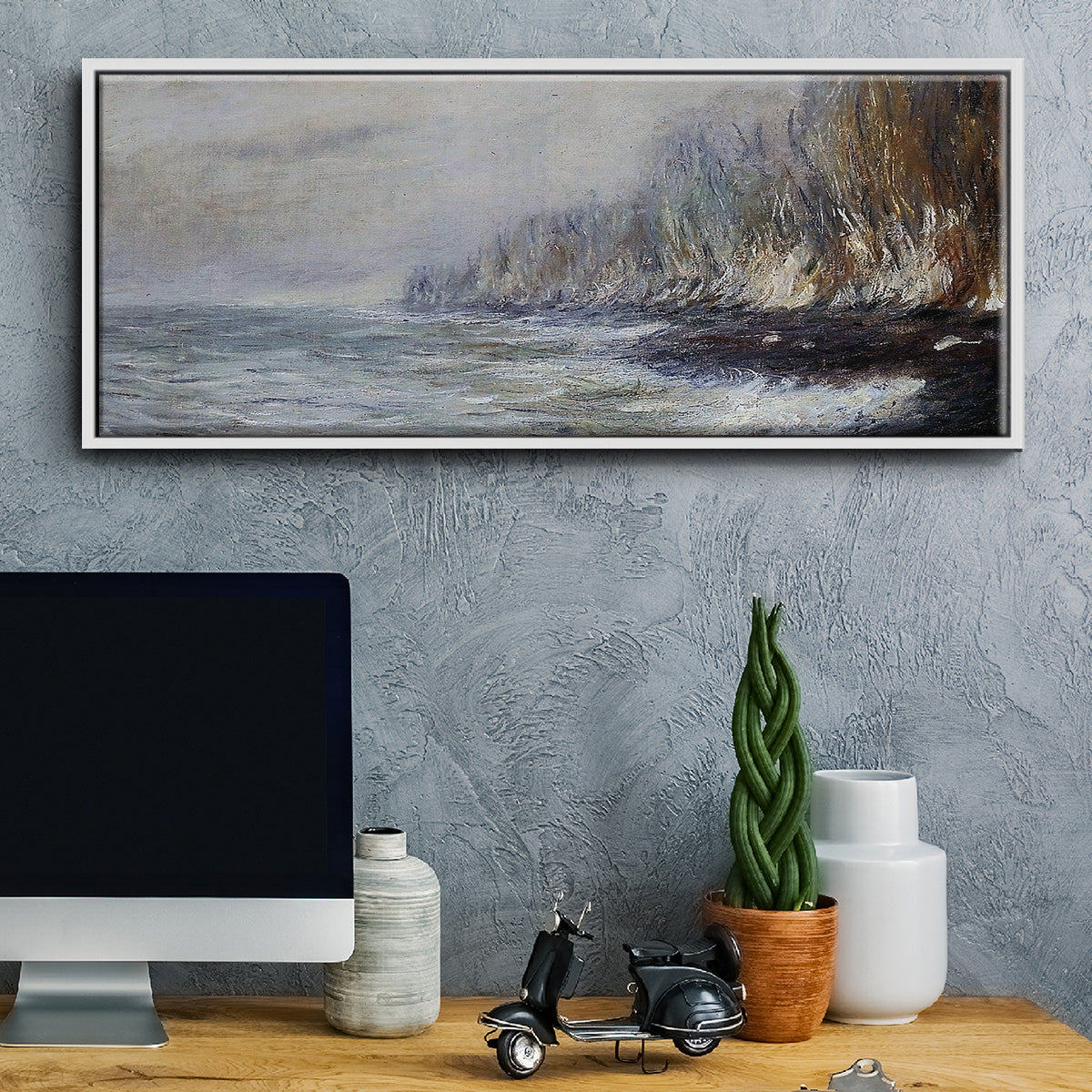 The Effect of Fog near Dieppe, 1882 - Floater Framed Canvas Print