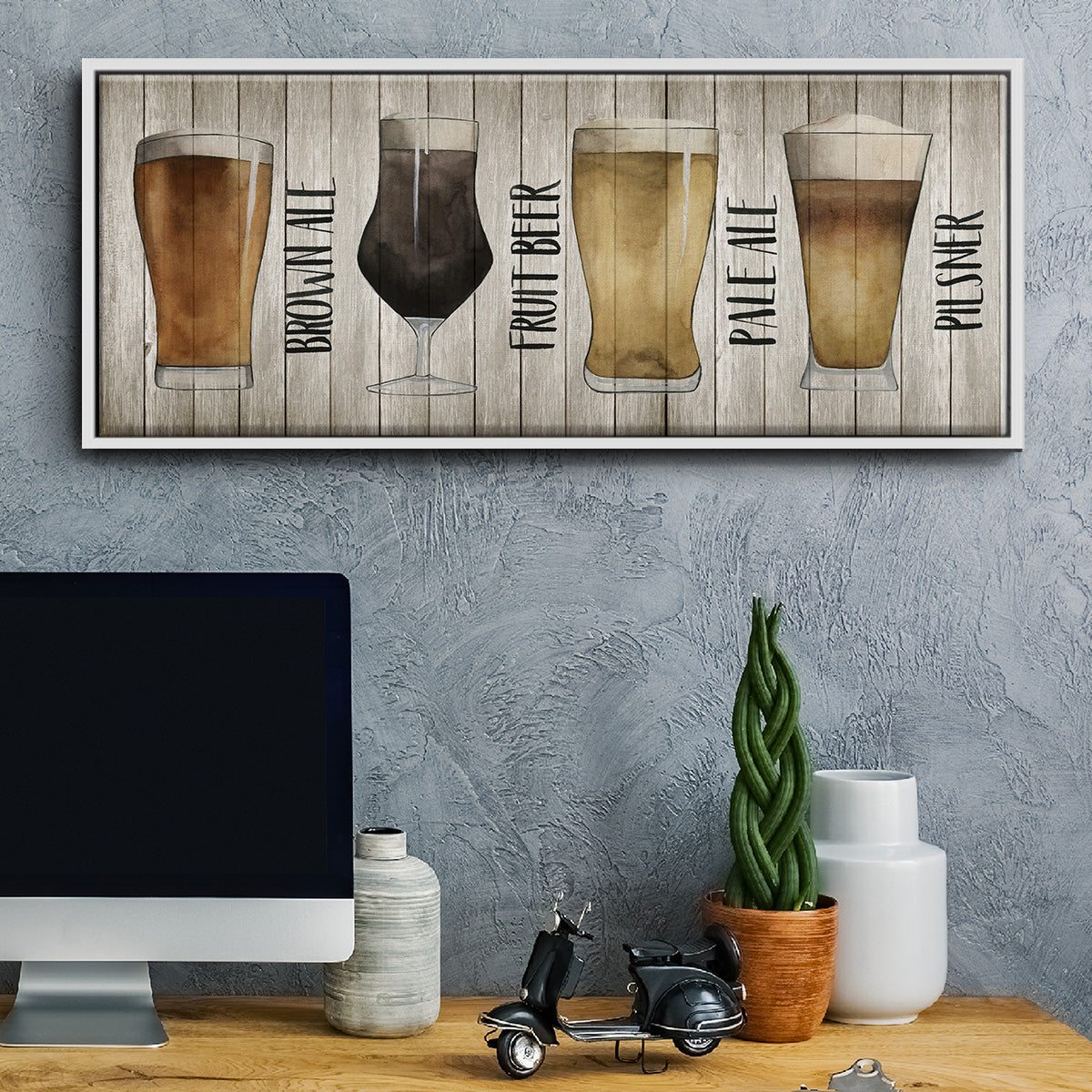 Beer Chart I - Floater Framed Canvas Print