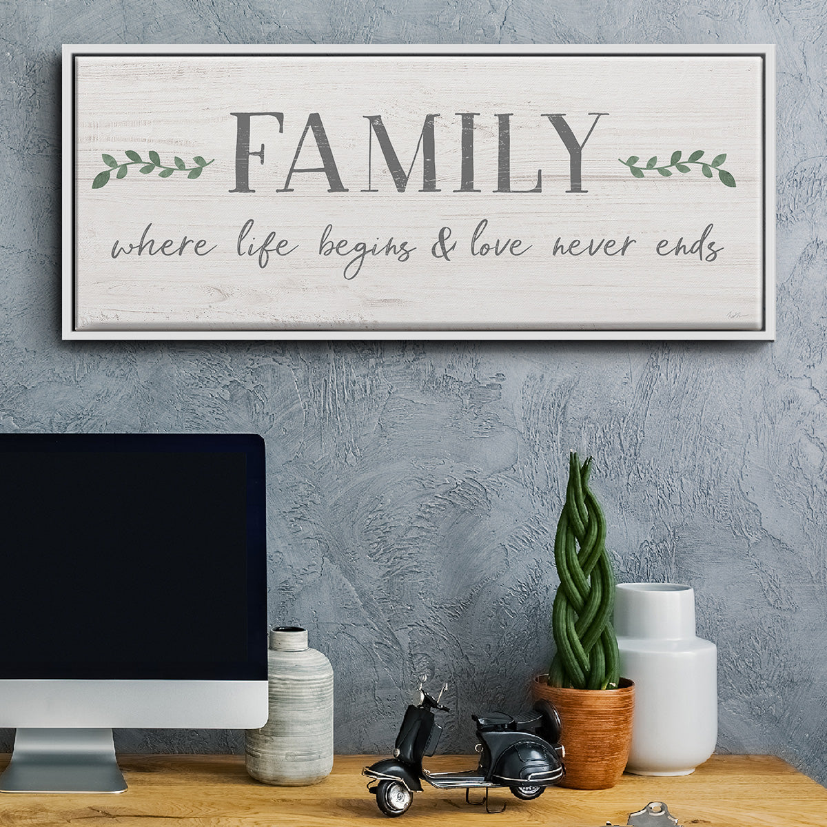Love Never Ends - Floater Framed Canvas Print