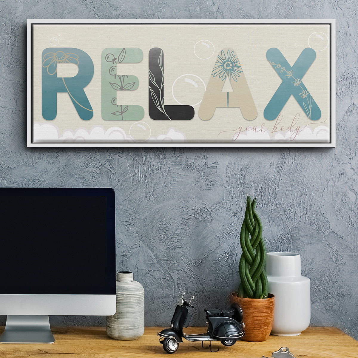 Relax Your Body - Floater Framed Canvas Print