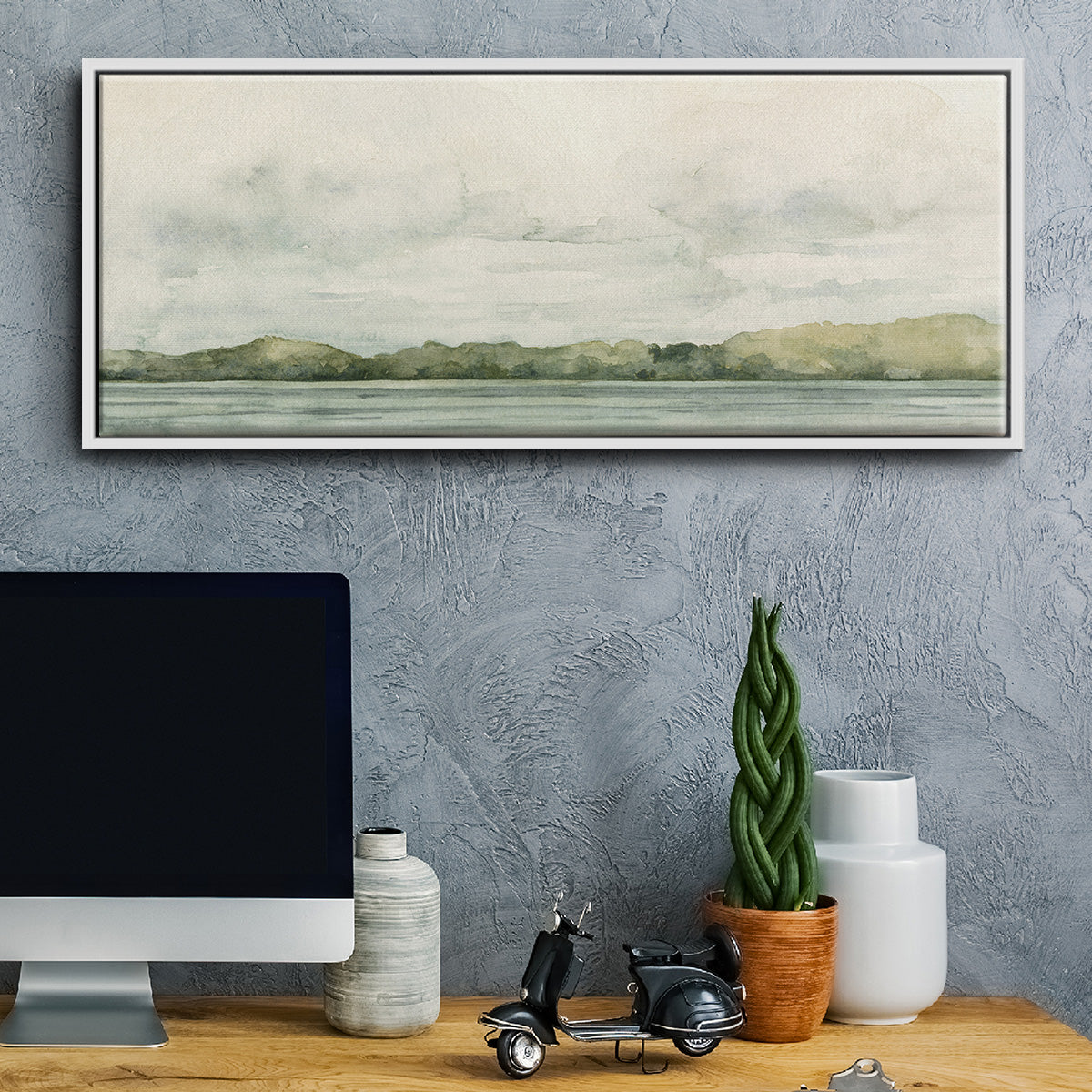 Riverside Views I - Floater Framed Canvas Print