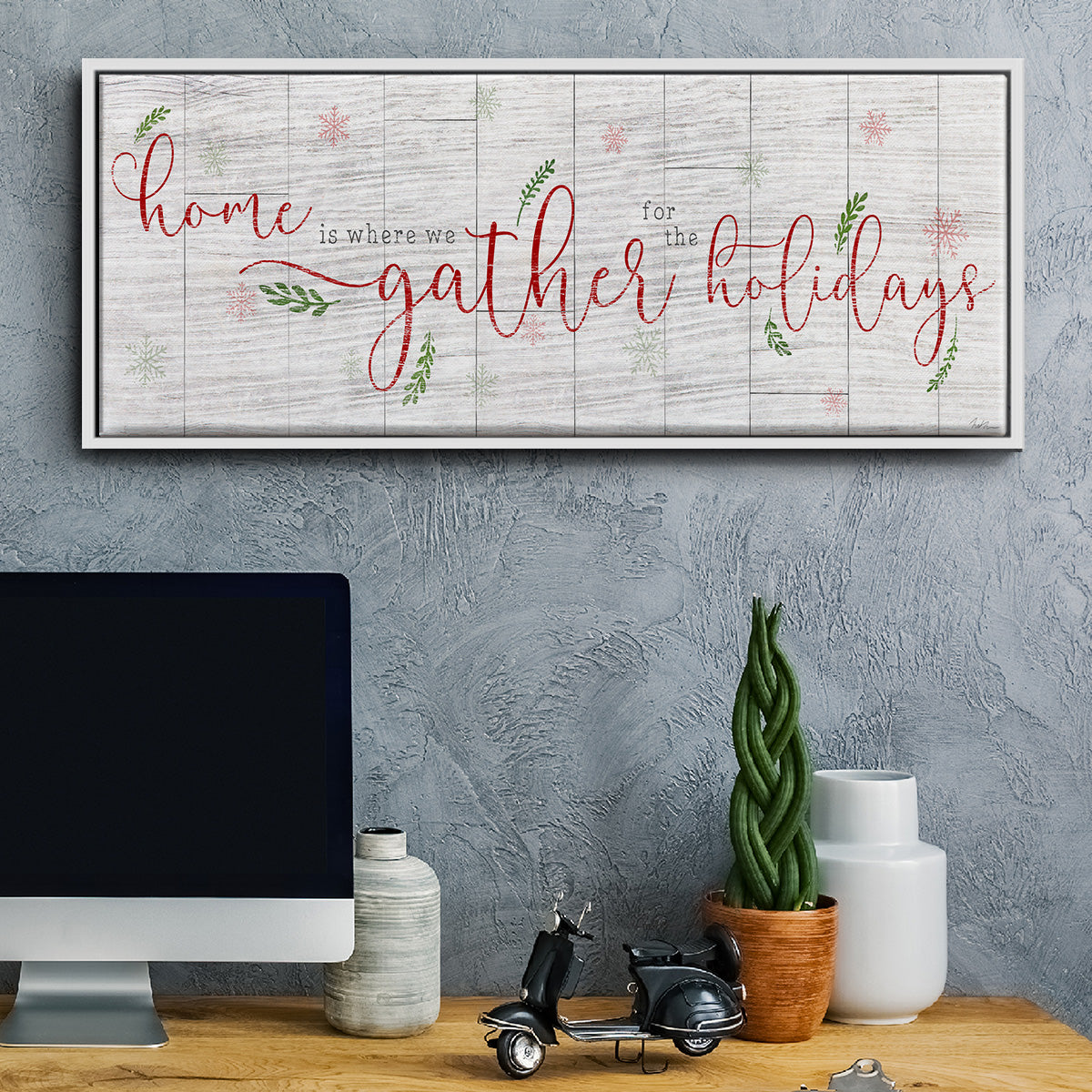 Holidays Gather - Floater Framed Canvas Print
