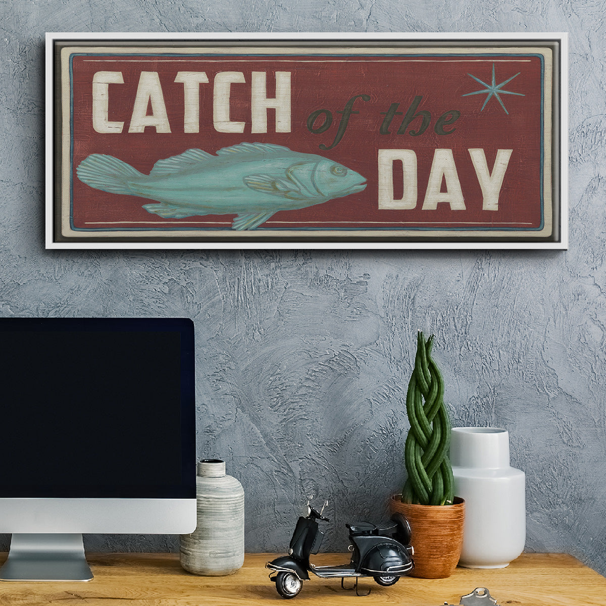 Shoreline Signs IV - Floater Framed Canvas Print