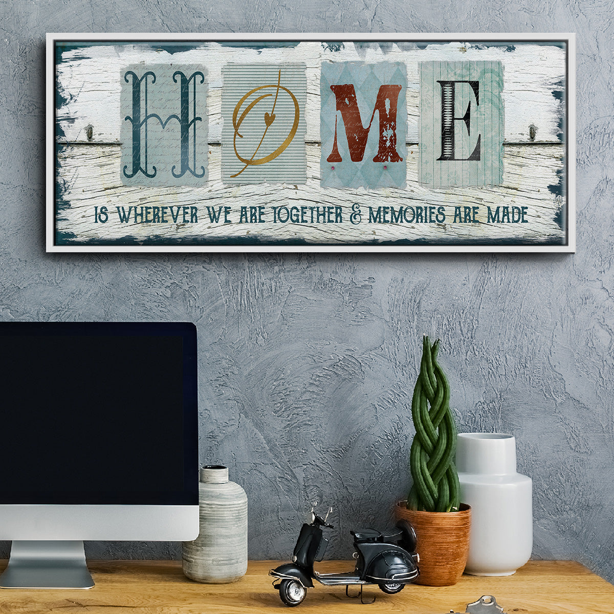 Home Wherever We - Floater Framed Canvas Print