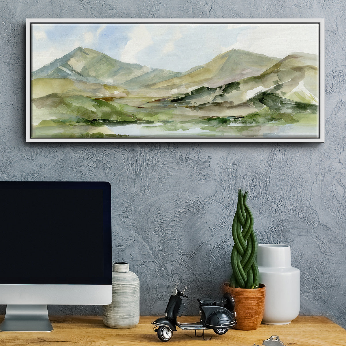 Serene Mountains II - Floater Framed Canvas Print