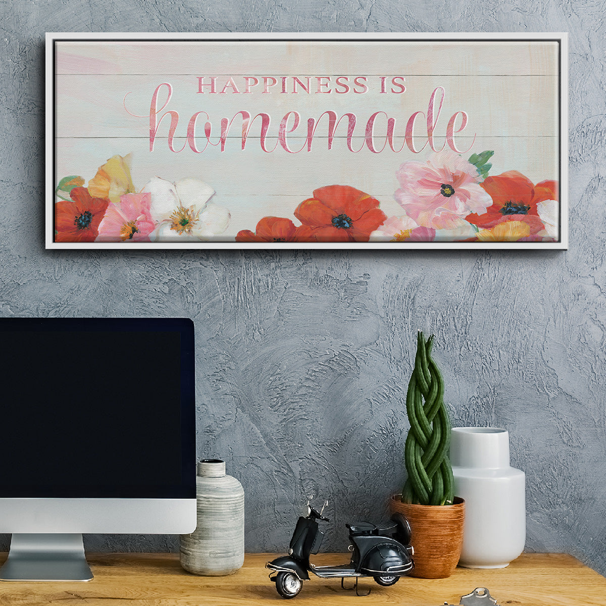 Happiness is Homemade - Floater Framed Canvas Print