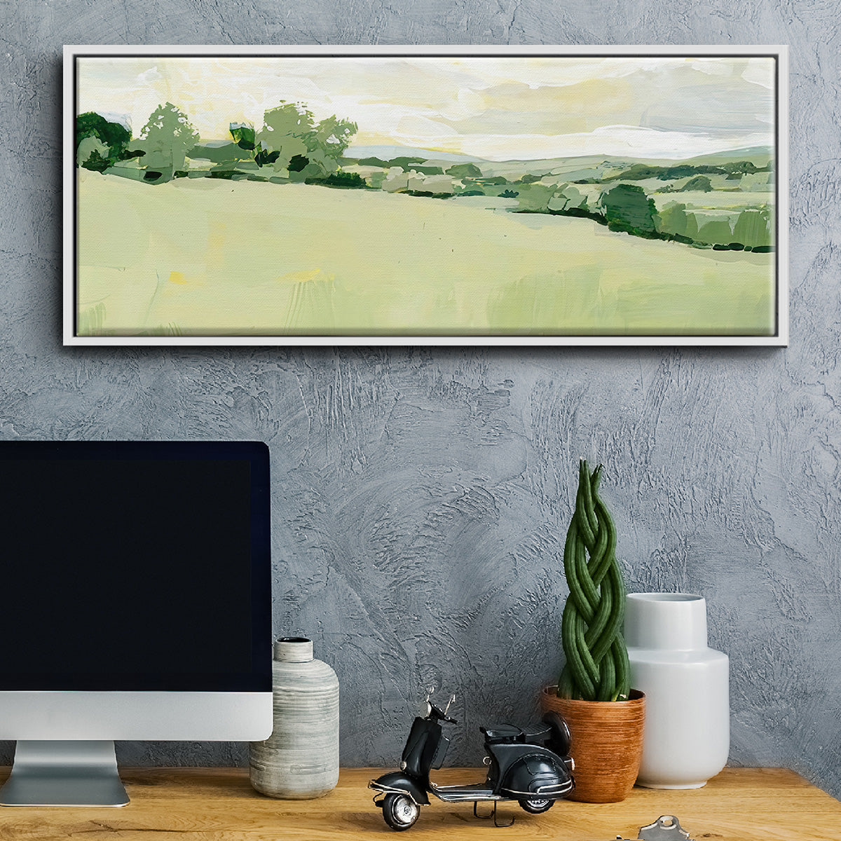 Pearly Pasture I - Floater Framed Canvas Print