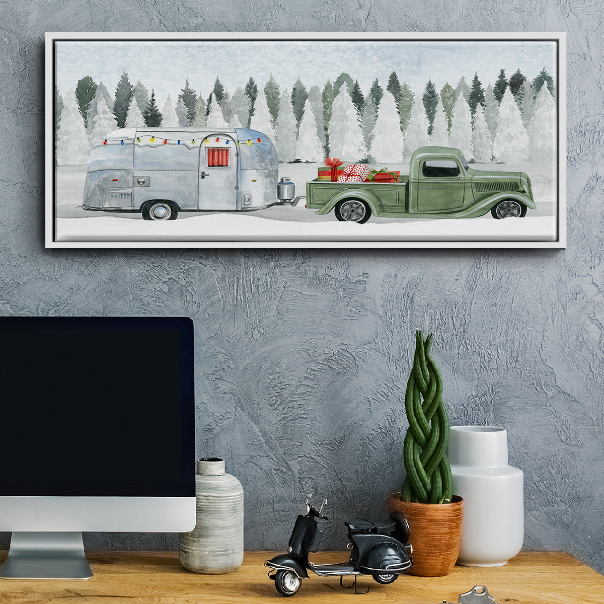 Holiday Roadtrip II - Floater Framed Canvas Print
