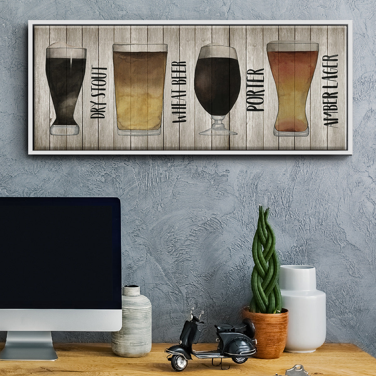 Beer Chart II - Floater Framed Canvas Print