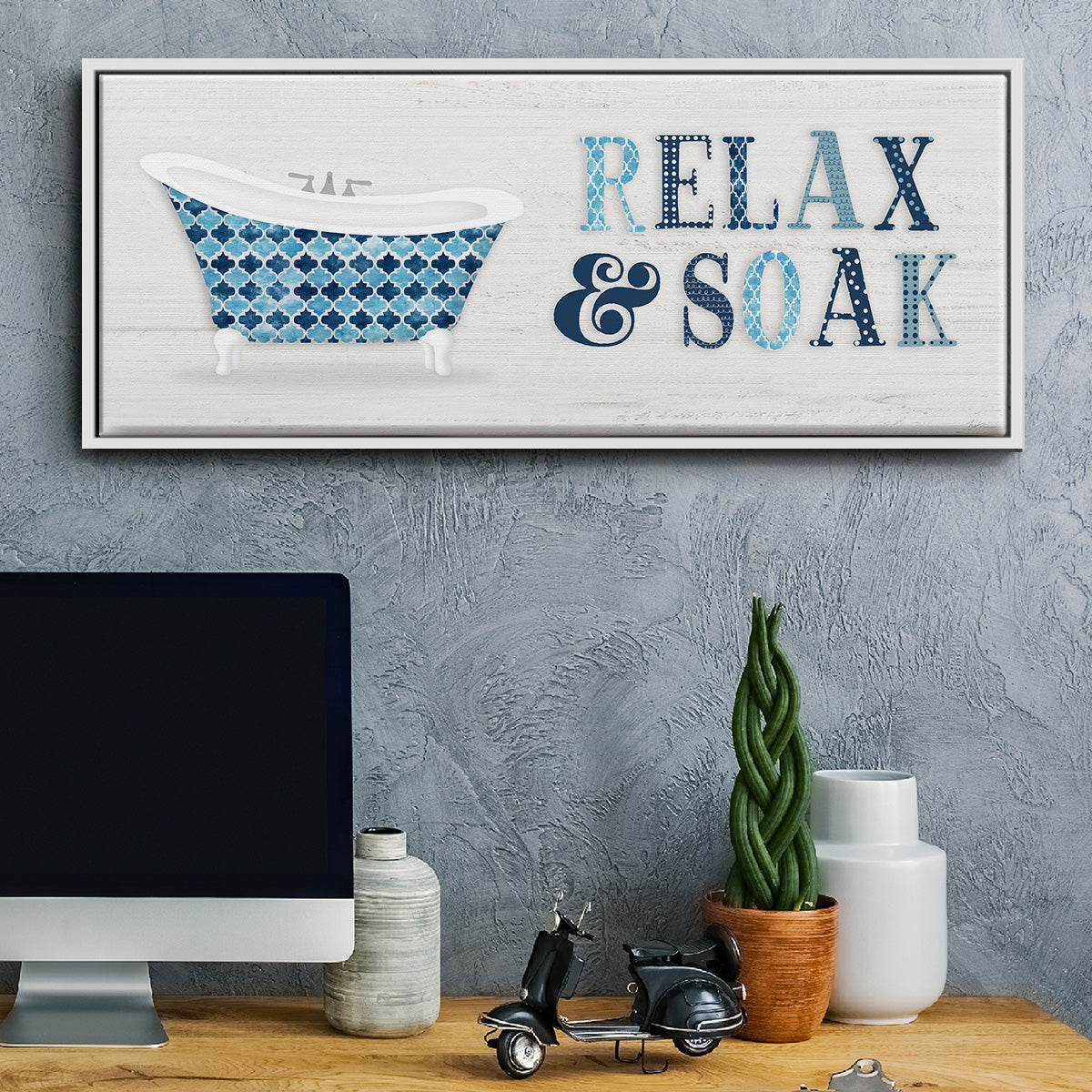 Relax and Soak - Floater Framed Canvas Print