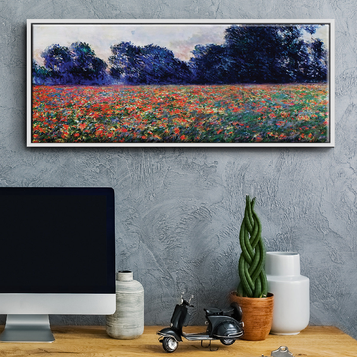Poppies at Giverny, 1887 - Floater Framed Canvas Print
