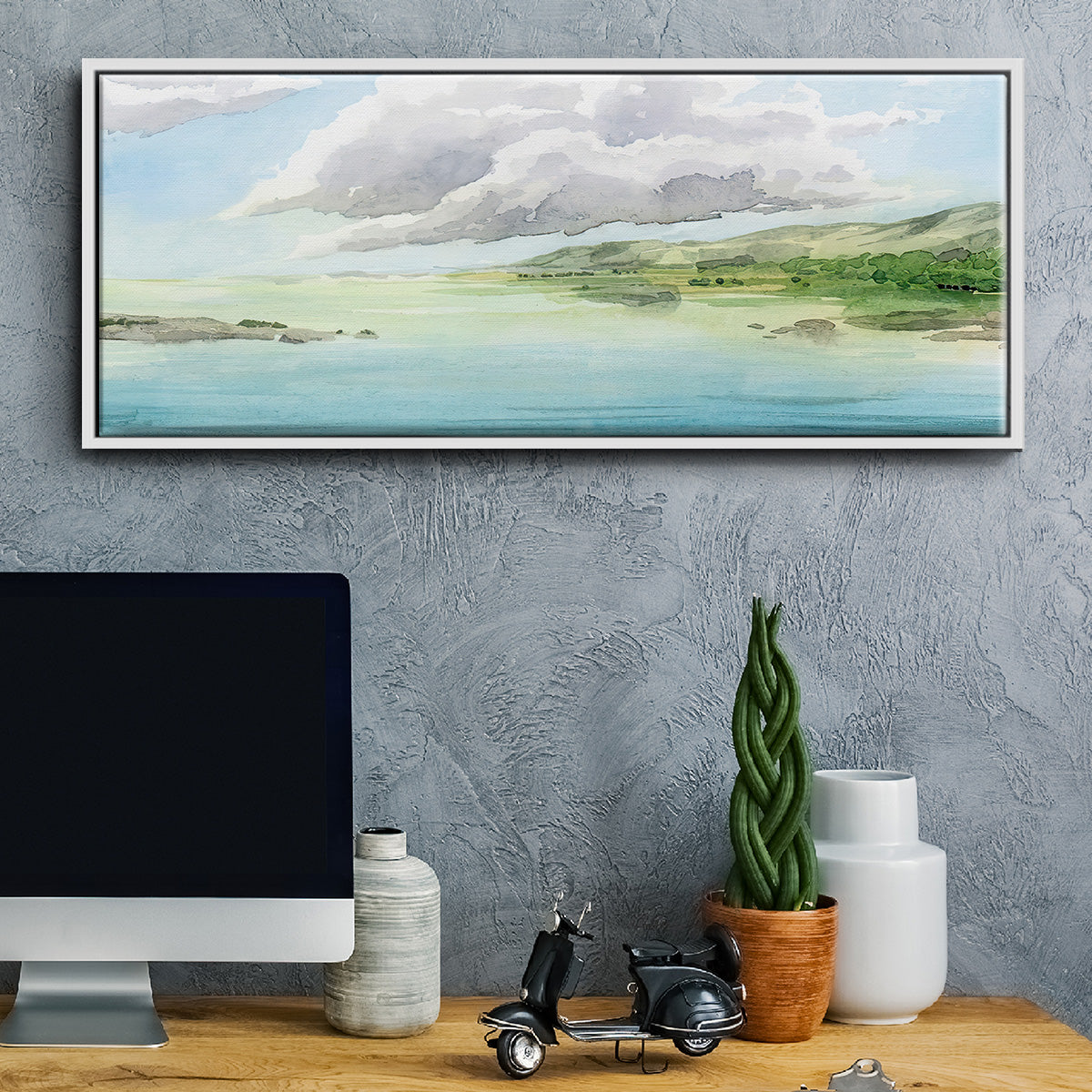 Clear Lagoon I - Floater Framed Canvas Print