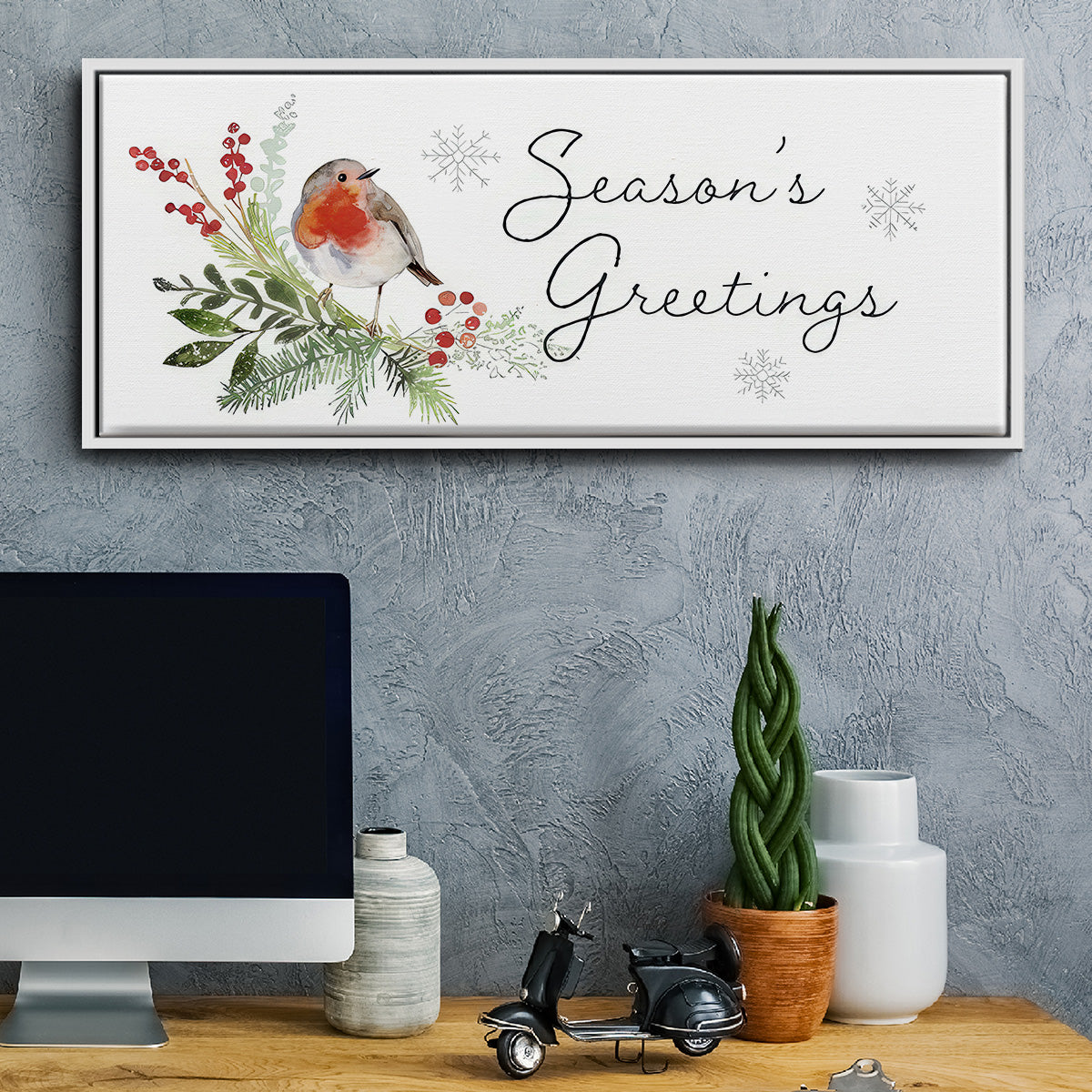 Winter Visitor Collection D - Floater Framed Canvas Print