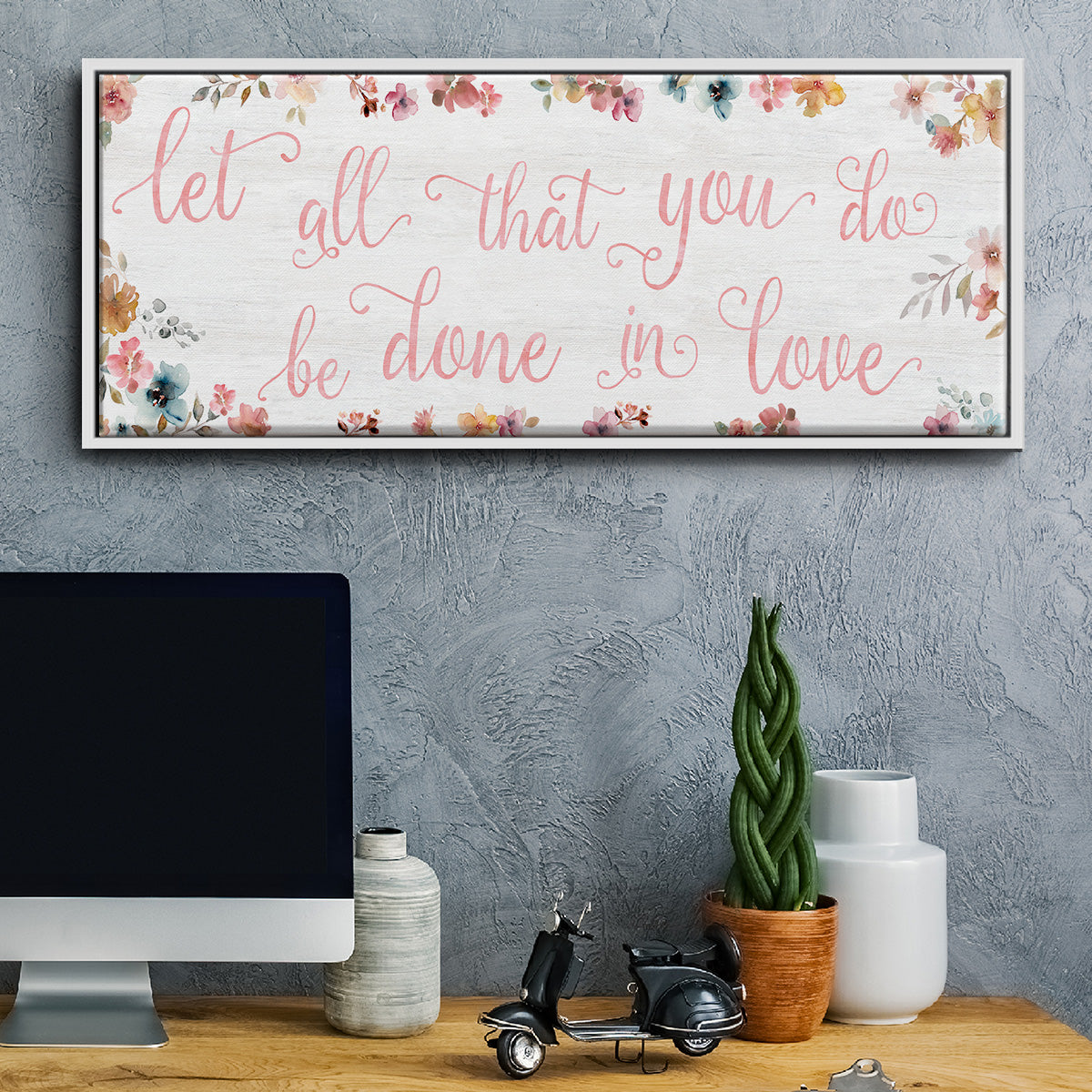 Done In Love - Floater Framed Canvas Print