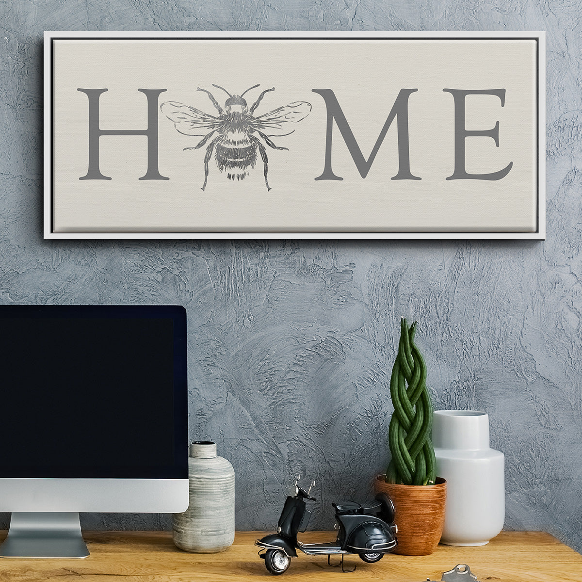 Bee Home - Floater Framed Canvas Print