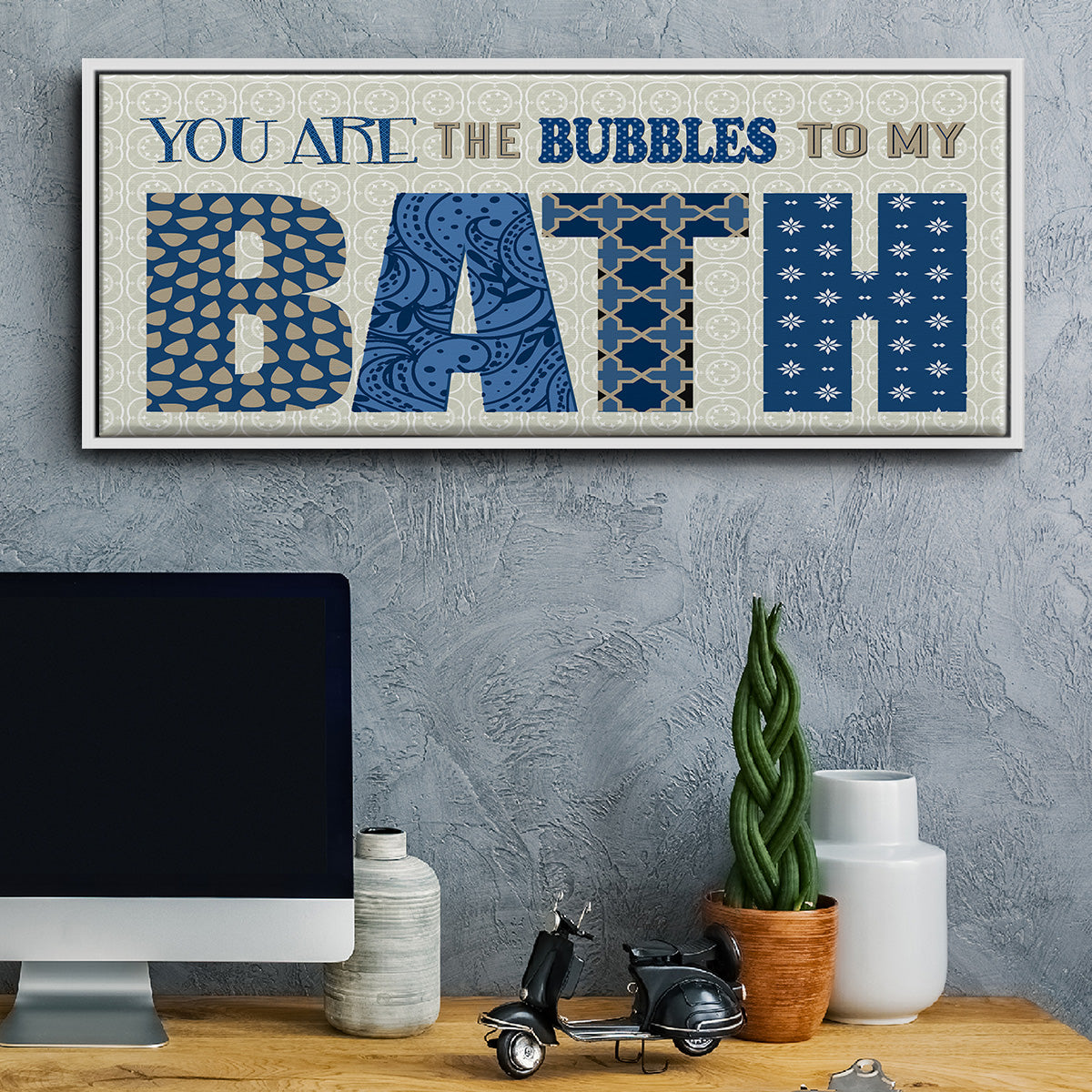 Bath Bubbles - Floater Framed Canvas Print