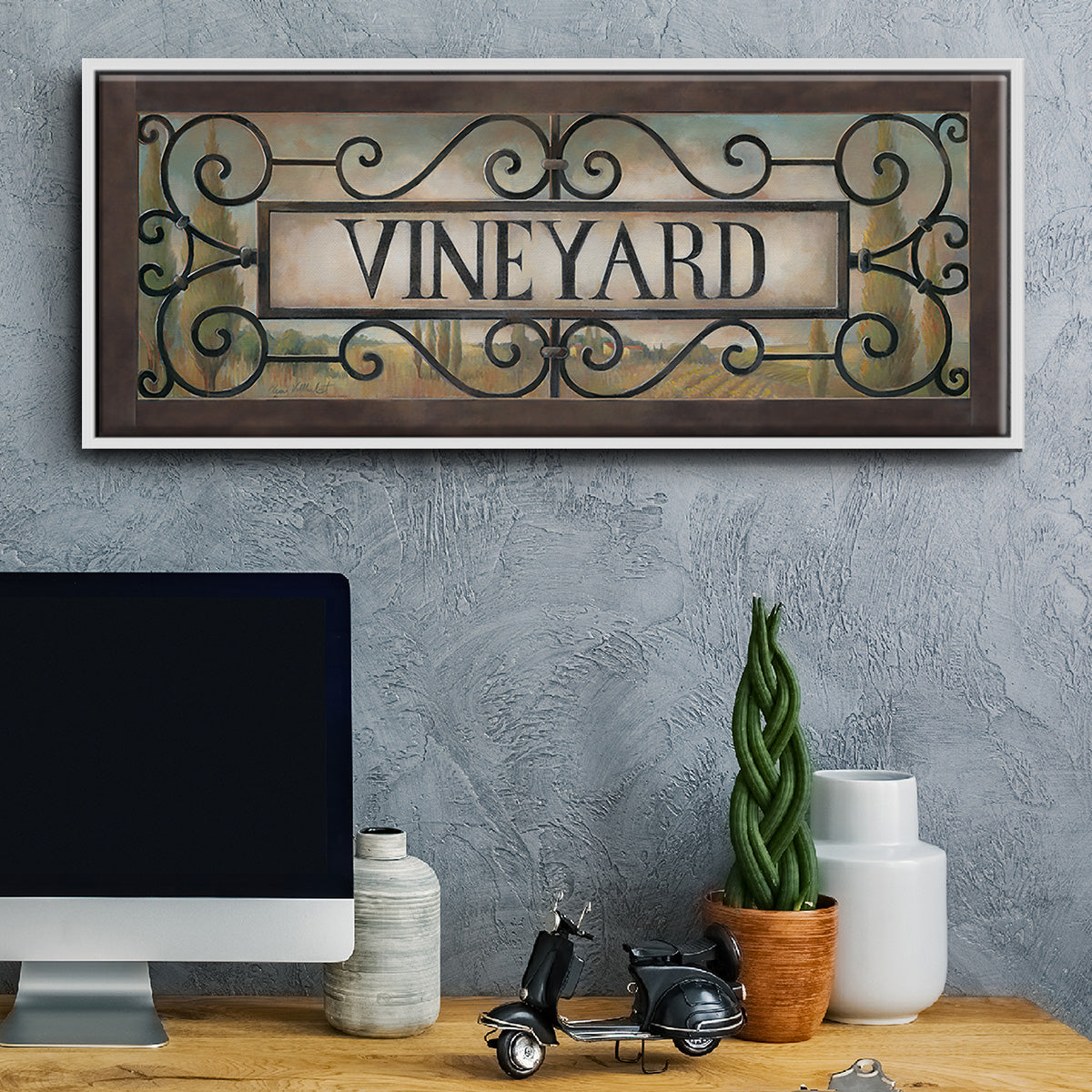 Vineyard - Floater Framed Canvas Print