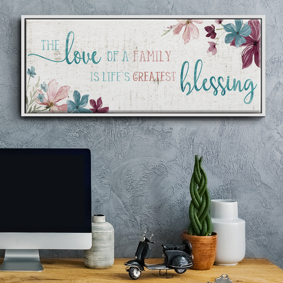 Family Blessing - Floater Framed Canvas Print