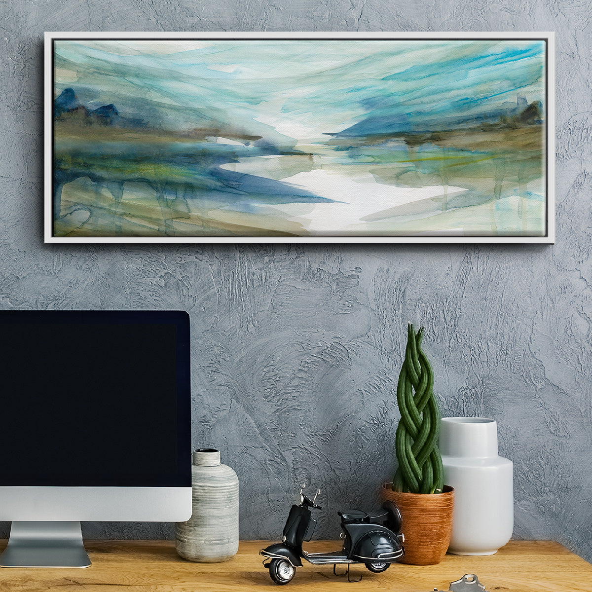 Spring Reflection II - Floater Framed Canvas Print