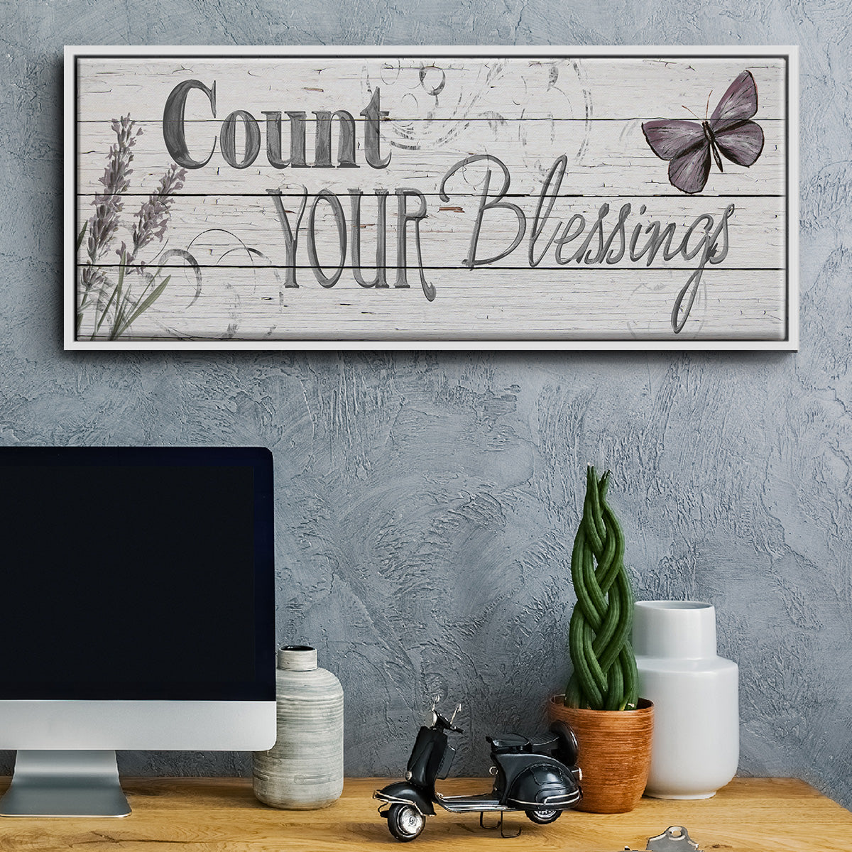 Count Your Blessings - Floater Framed Canvas Print
