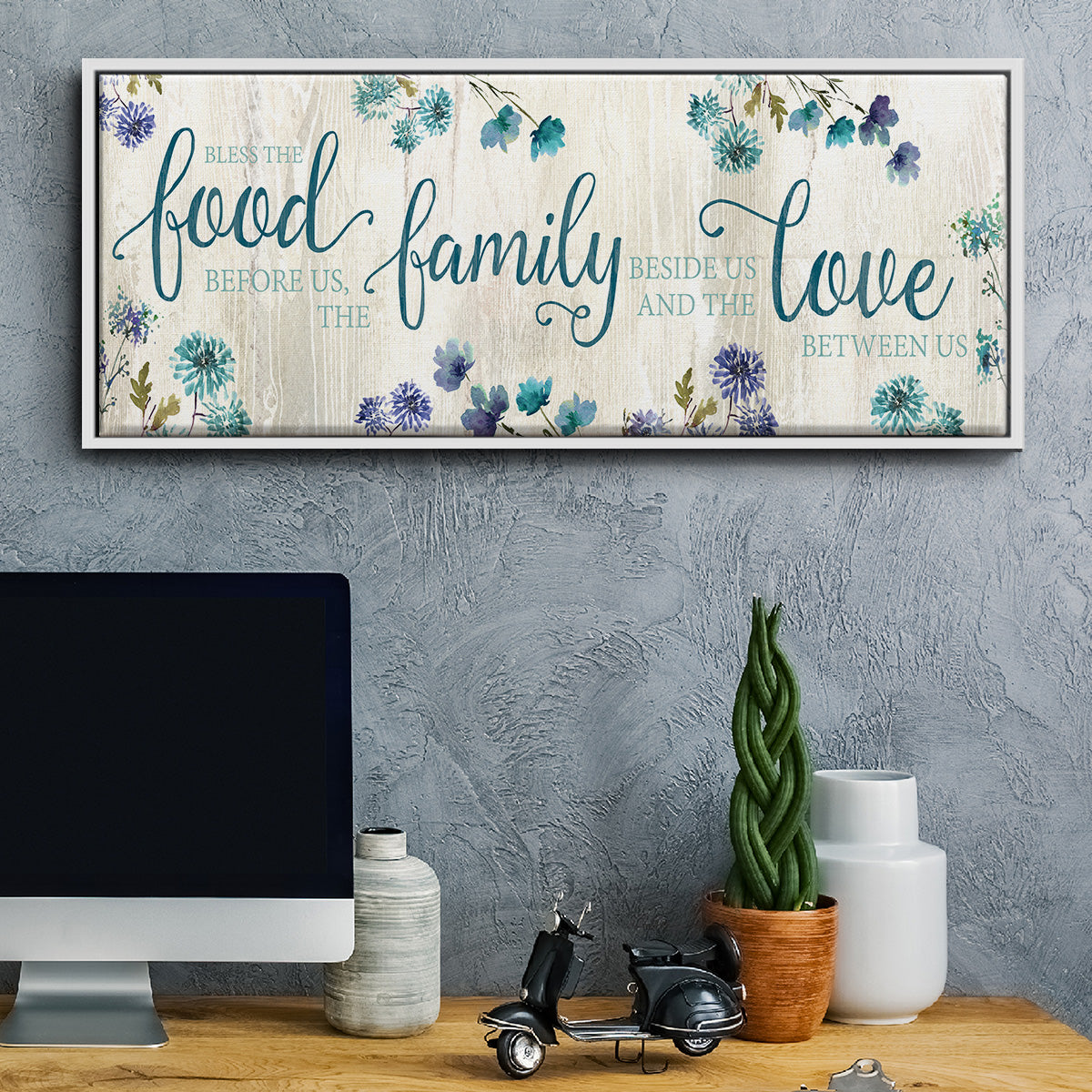 Food Family Love - Floater Framed Canvas Print