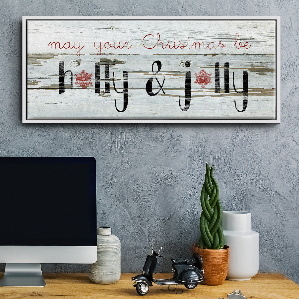 Holly & Jolly - Floater Framed Canvas Print