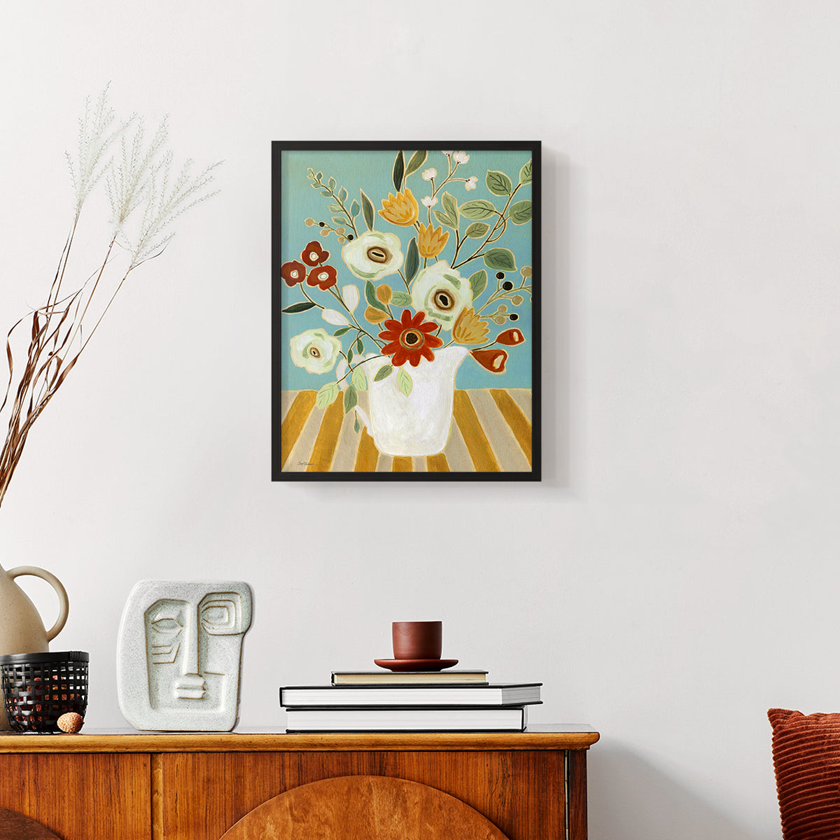 Joyful Blossoms I - Restickable Framed Art Print