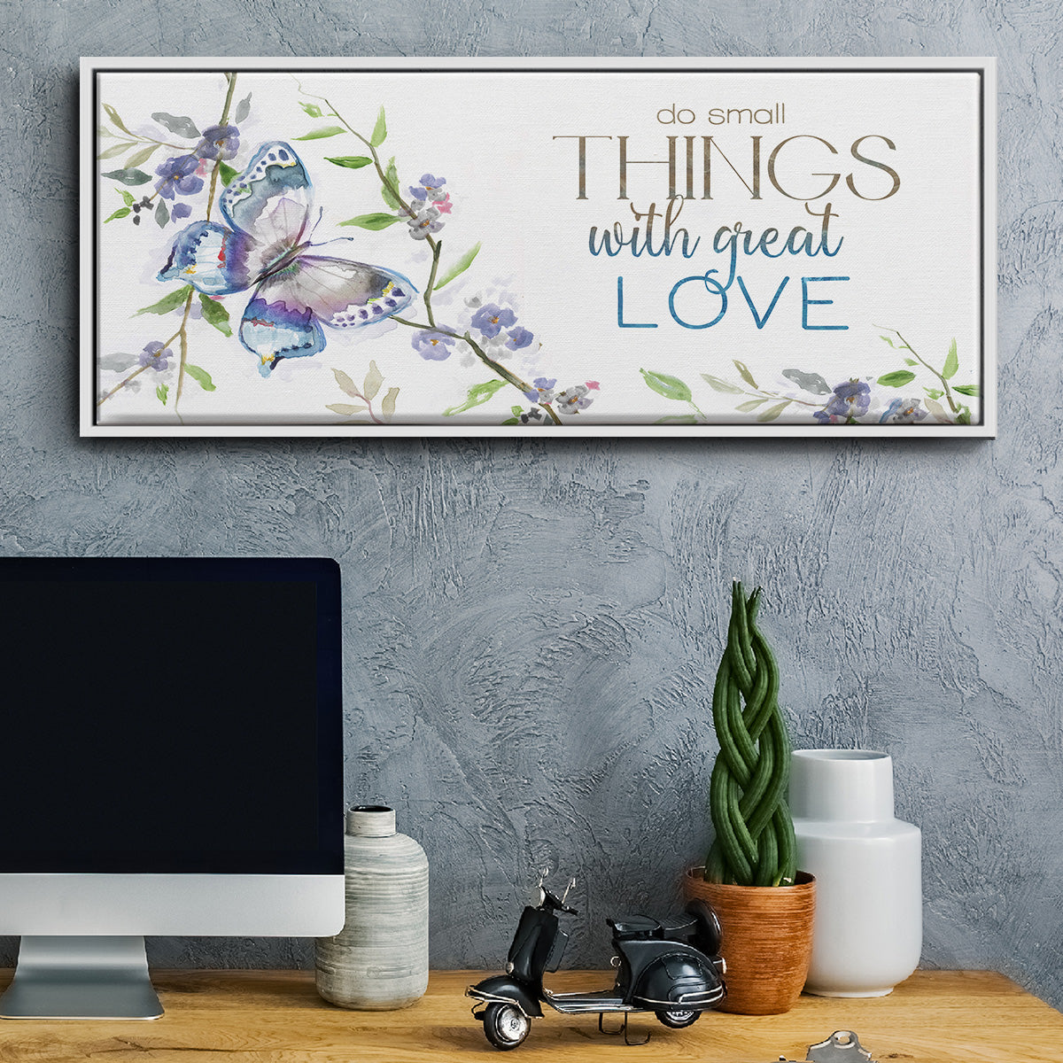 Small Things, Great Love - Floater Framed Canvas Print