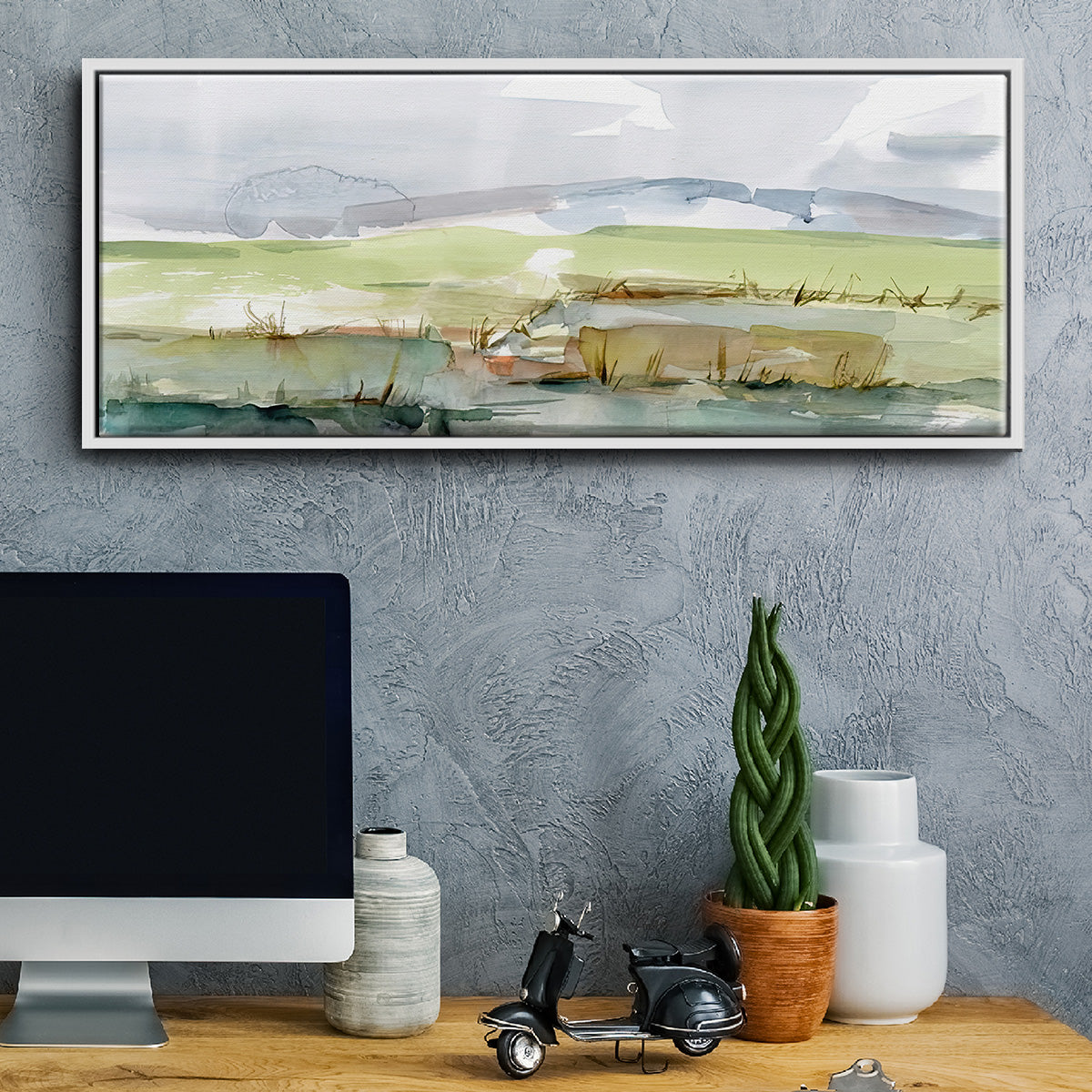 Pastel Inlet I - Floater Framed Canvas Print