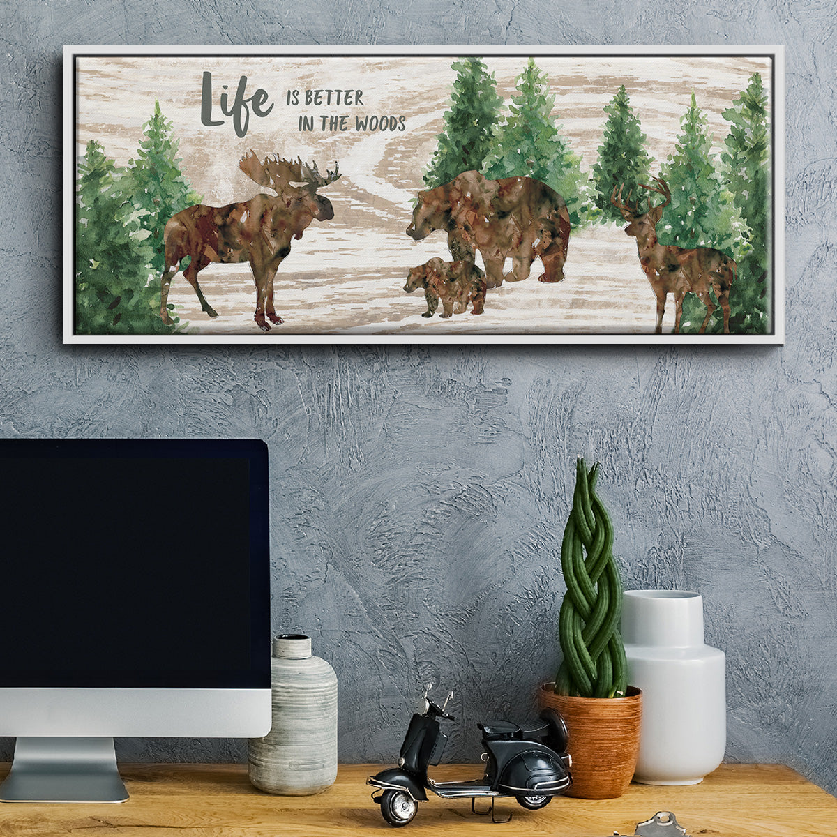Better in the Woods - Floater Framed Canvas Print