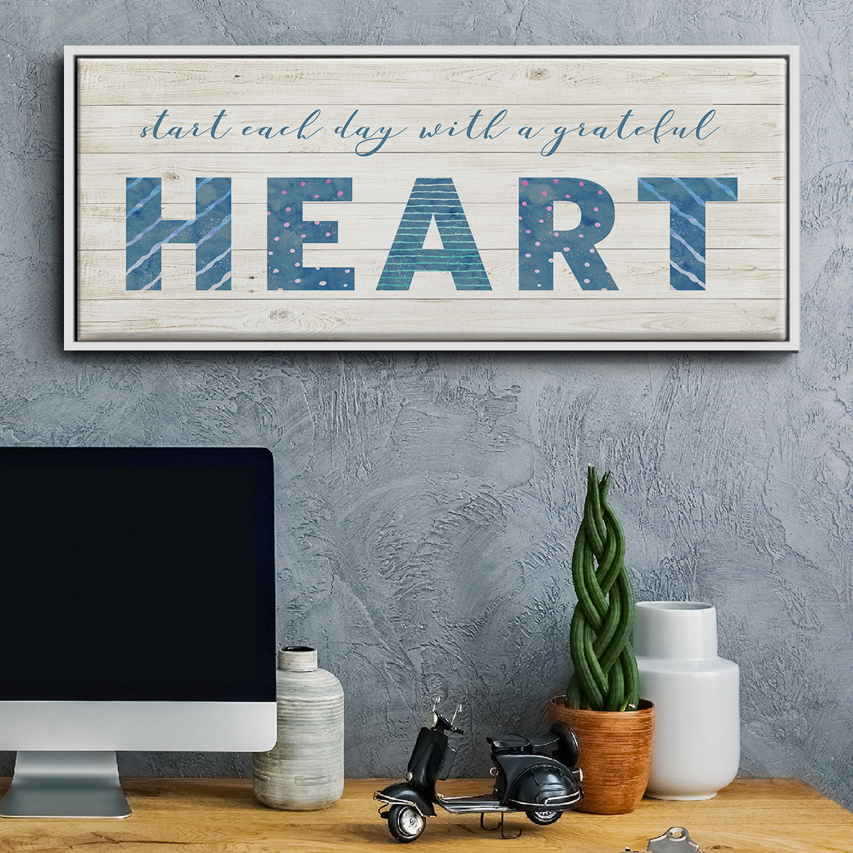 Grateful Heart - Floater Framed Canvas Print