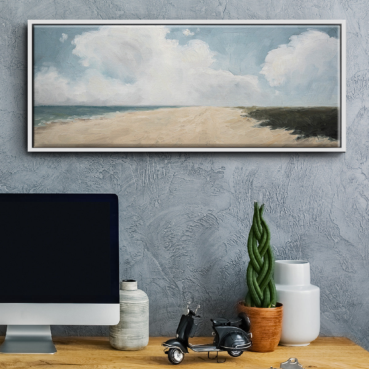 Beach Stroll - Floater Framed Canvas Print