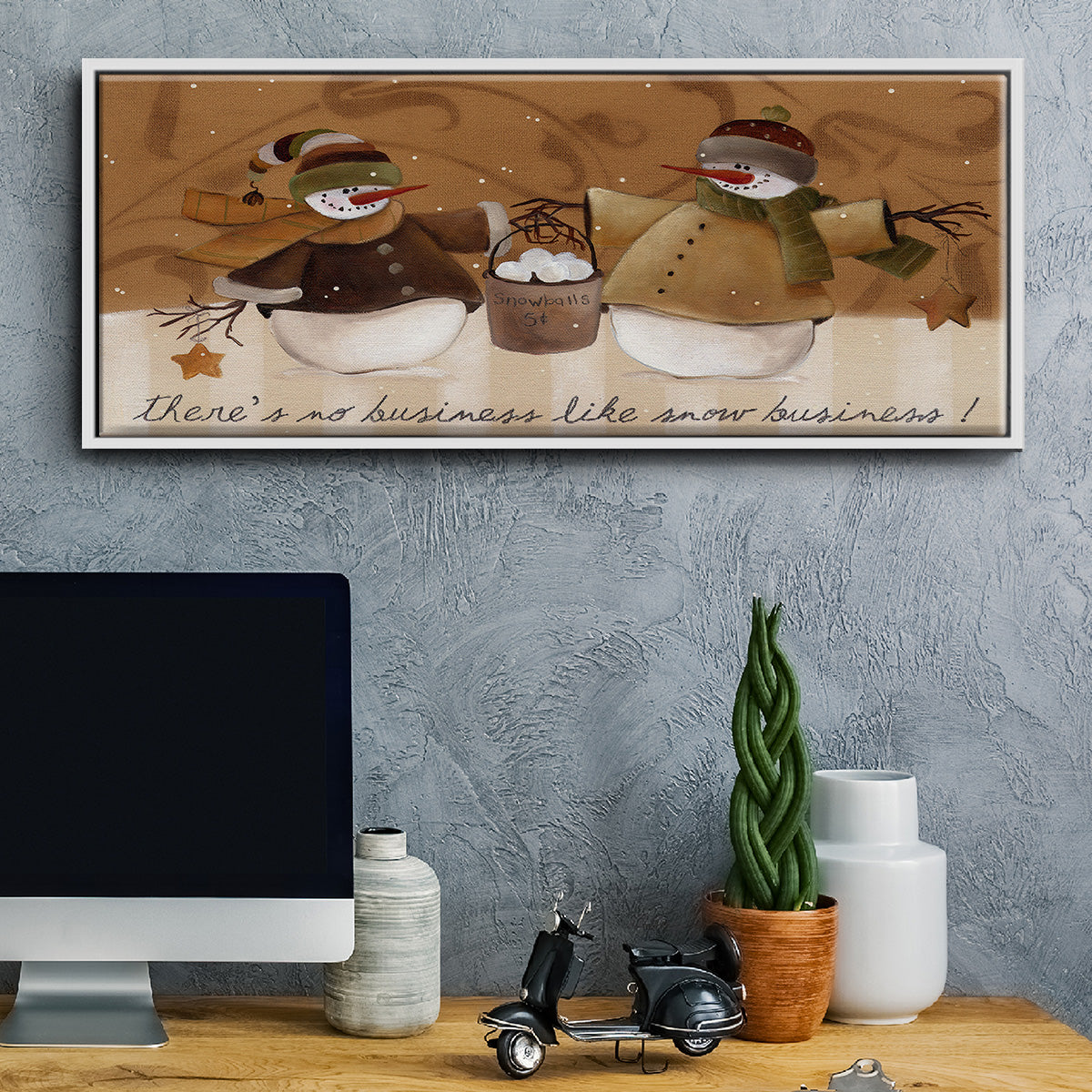 Snowballs - Floater Framed Canvas Print