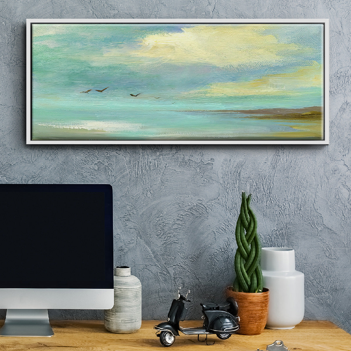 Drifting - Floater Framed Canvas Print