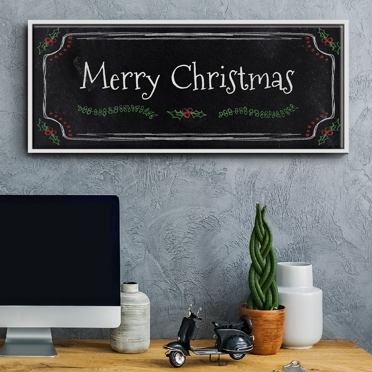 Merry Christmas - Floater Framed Canvas Print