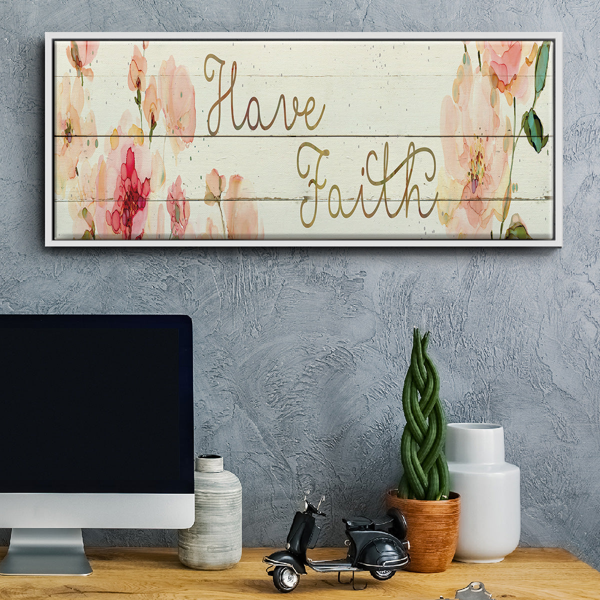 Have Faith - Floater Framed Canvas Print