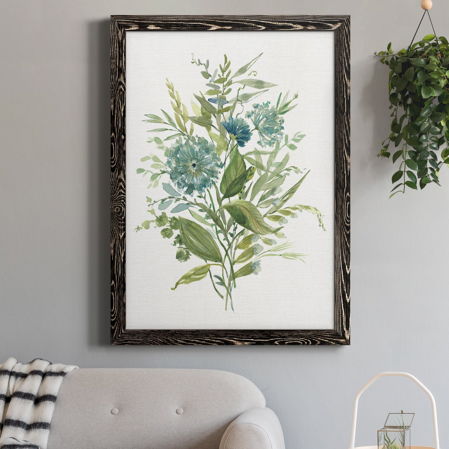 Greenery II - Barnwood Framed Canvas Print