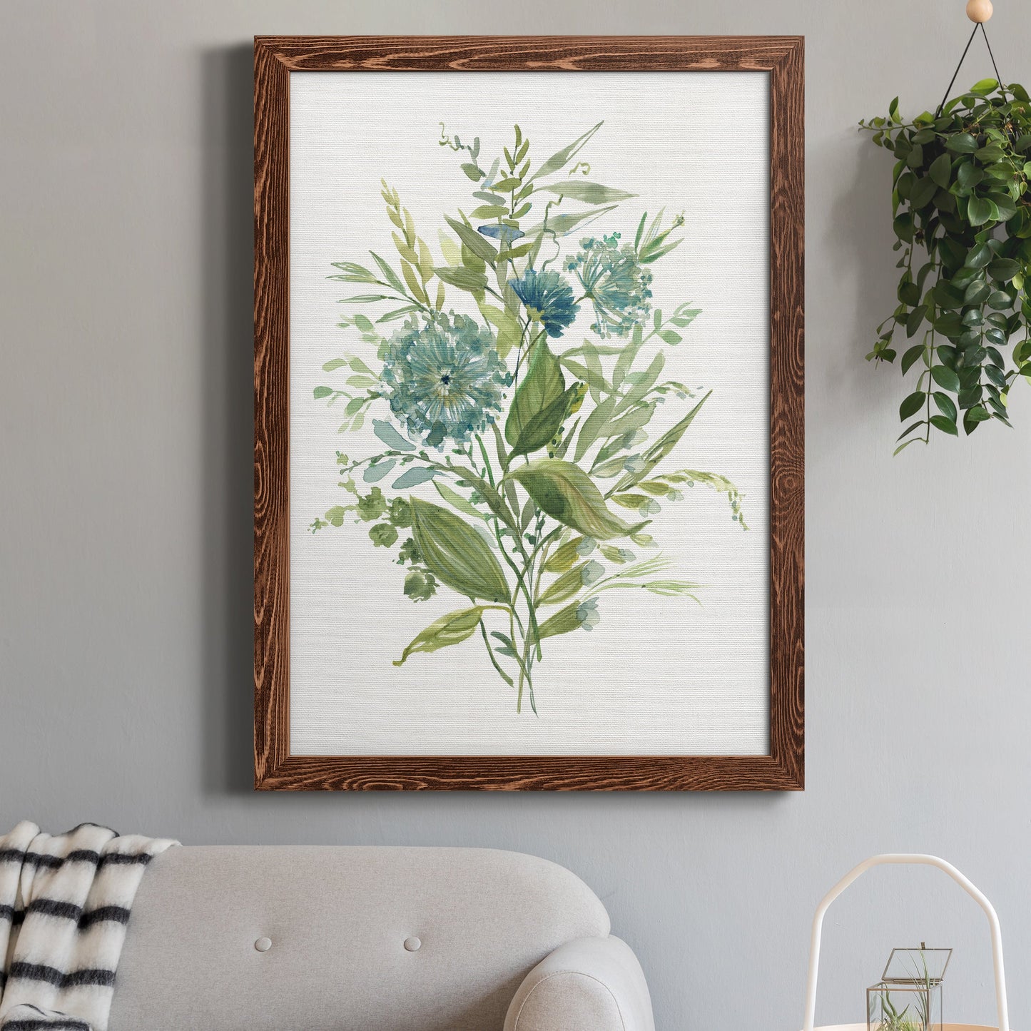 Greenery II - Barnwood Framed Canvas Print
