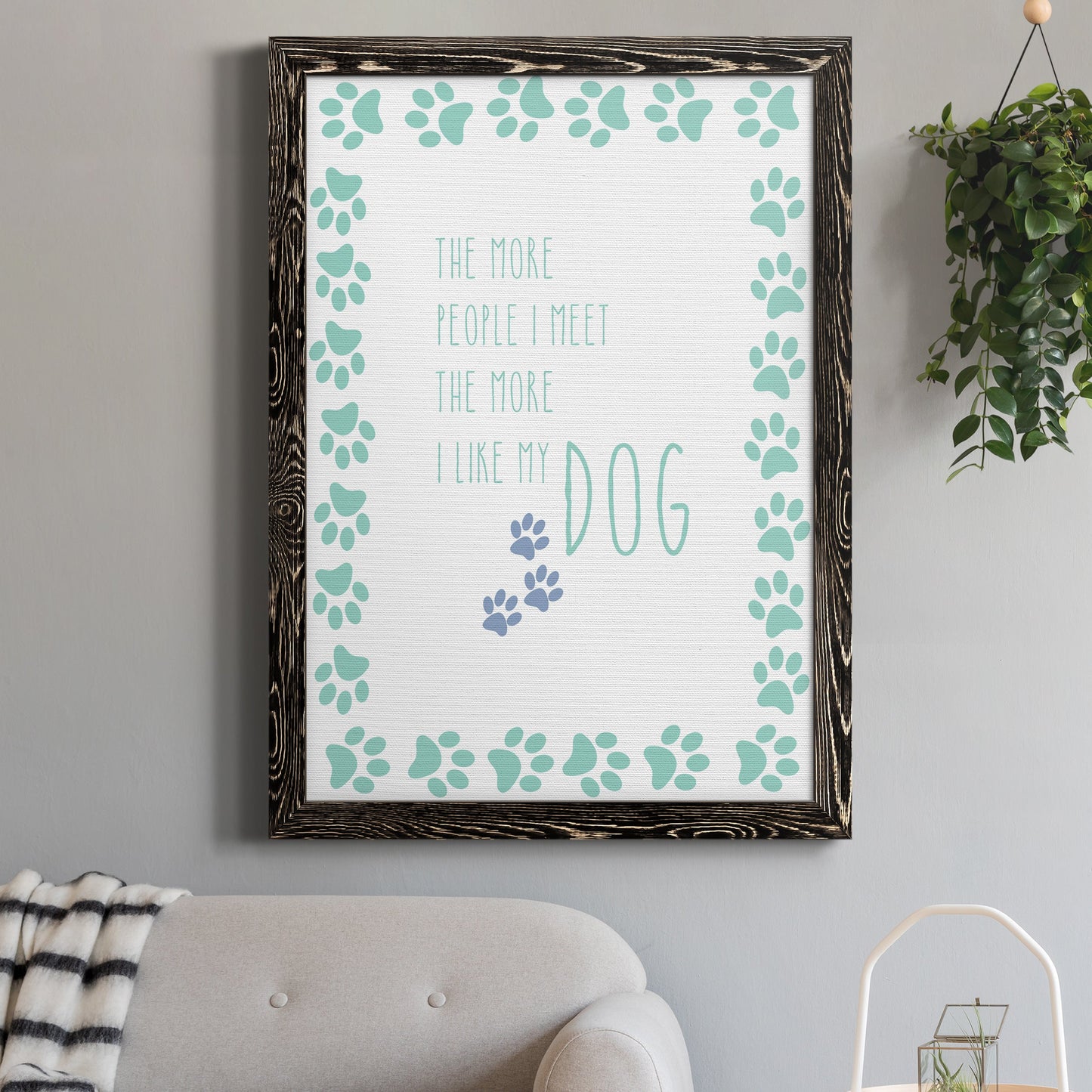 My Dog - Barnwood Framed Canvas Print