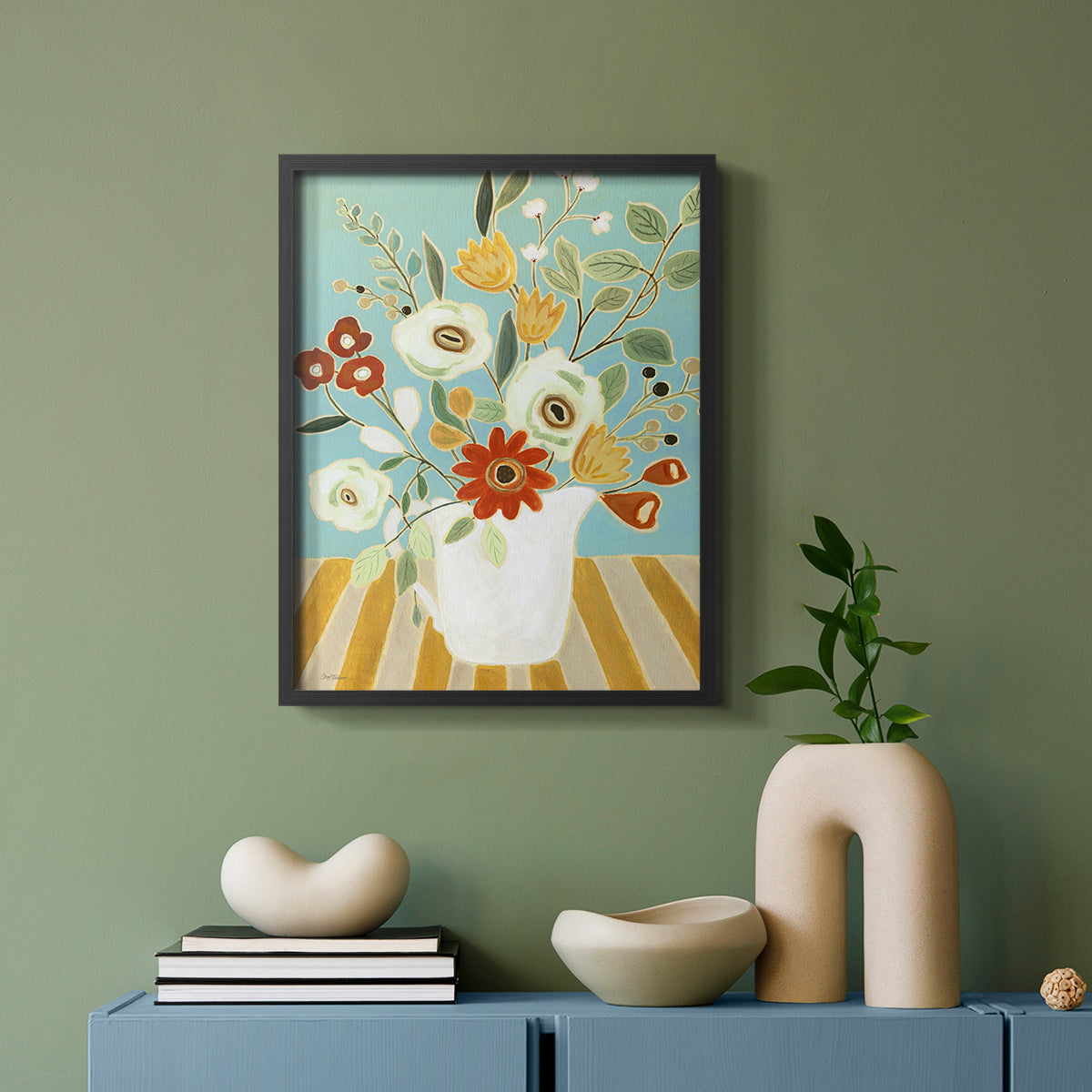 Joyful Blossoms I - Restickable Framed Art Print