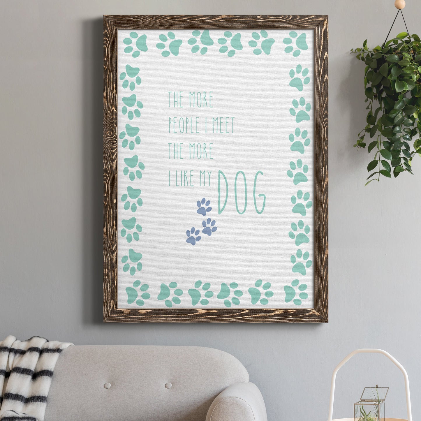 My Dog - Barnwood Framed Canvas Print