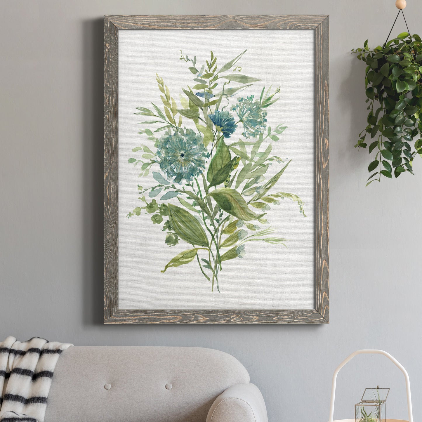 Greenery II - Barnwood Framed Canvas Print