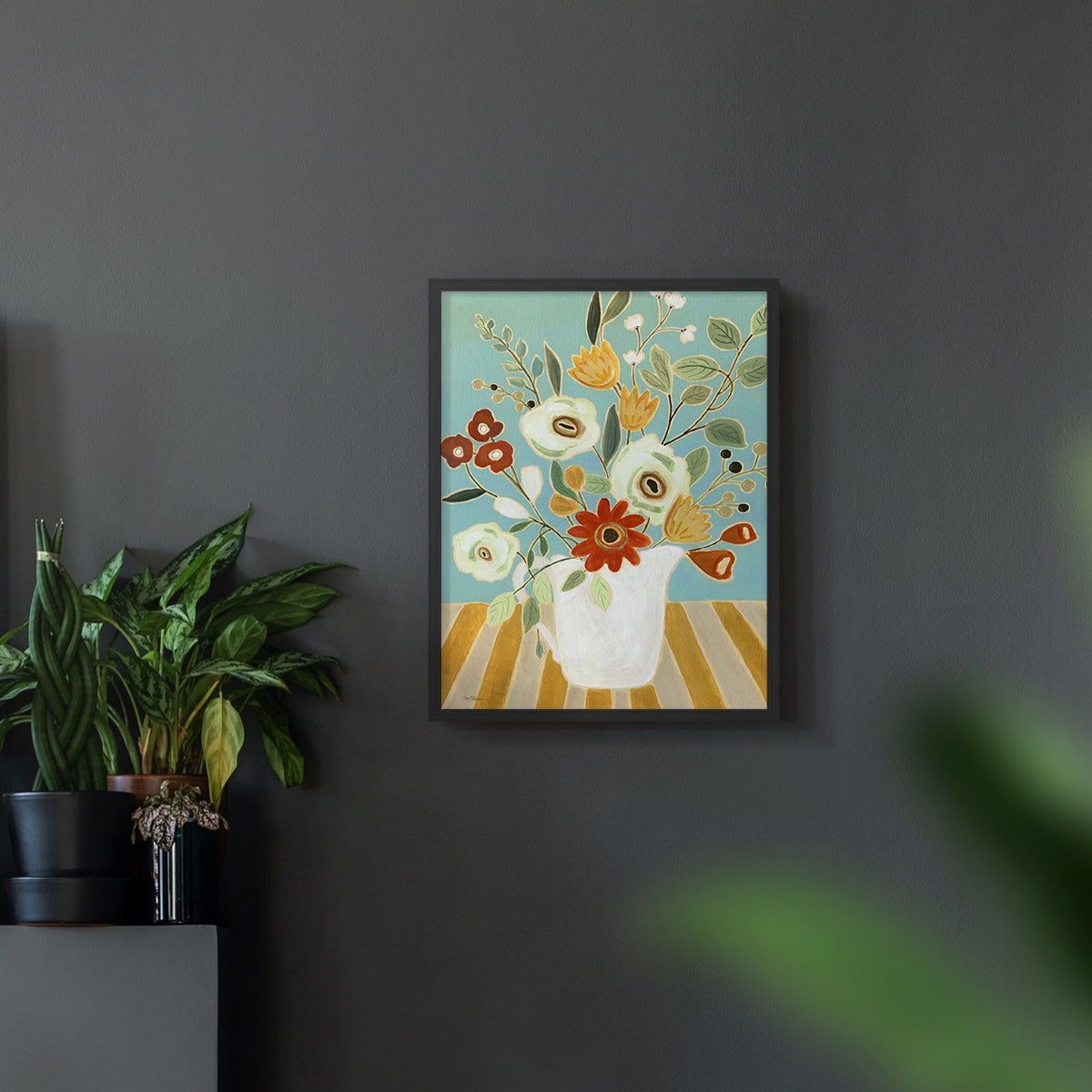 Joyful Blossoms I - Restickable Framed Art Print