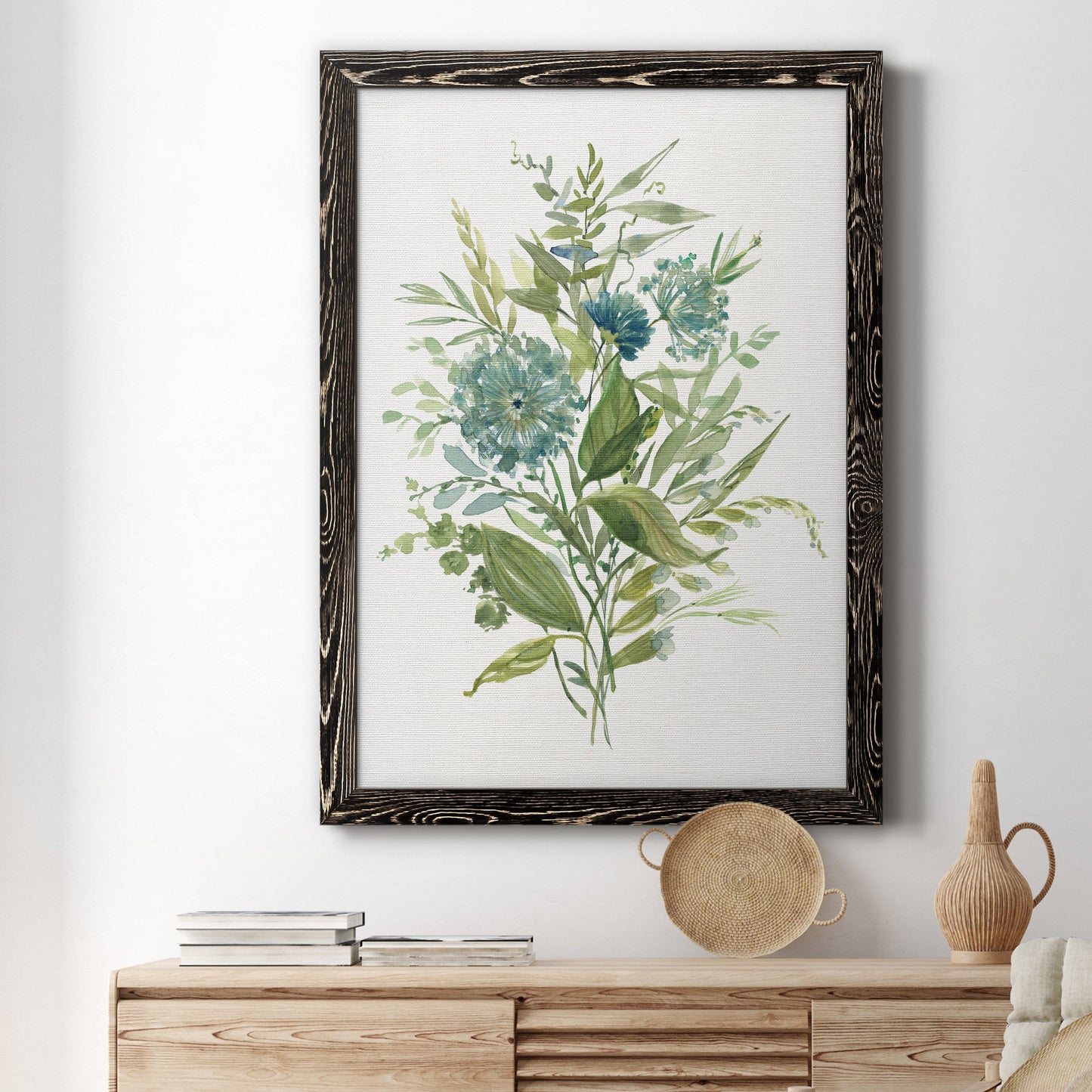 Greenery II - Barnwood Framed Canvas Print